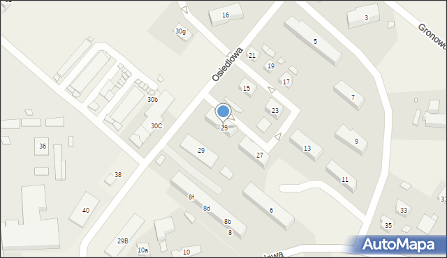 Gronowo Elbląskie, Osiedlowa, 25, mapa Gronowo Elbląskie