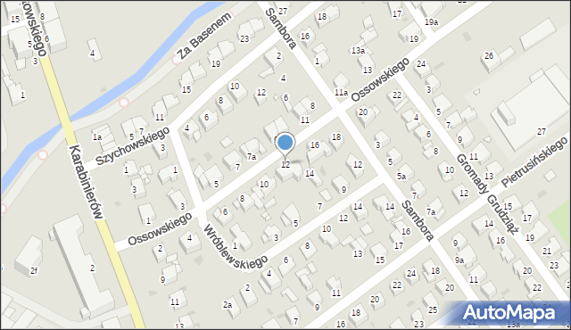 Grudziądz, Ossowskiego, 12, mapa Grudziądza