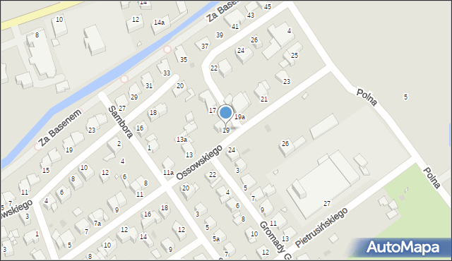 Grudziądz, Ossowskiego, 19, mapa Grudziądza