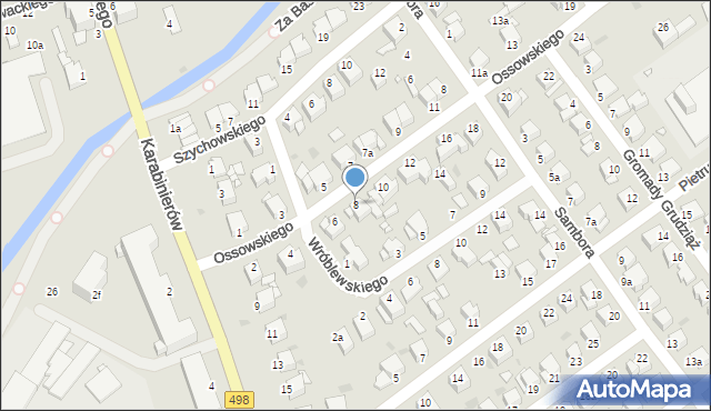 Grudziądz, Ossowskiego, 8, mapa Grudziądza