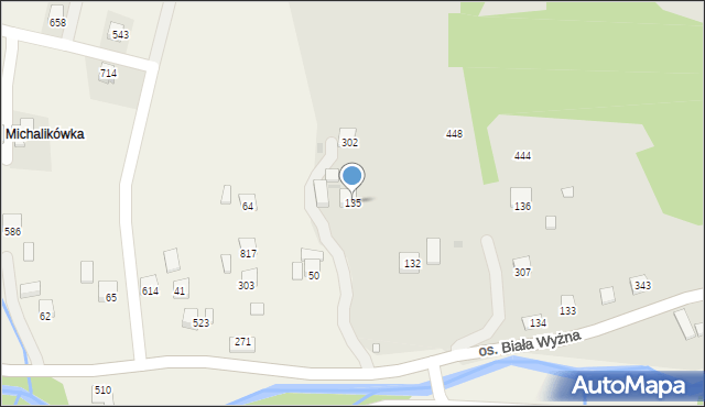 Grybów, Osiedle Biała Wyżna, 135, mapa Grybów