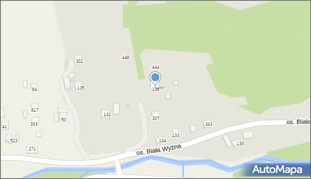 Grybów, Osiedle Biała Wyżna, 136, mapa Grybów
