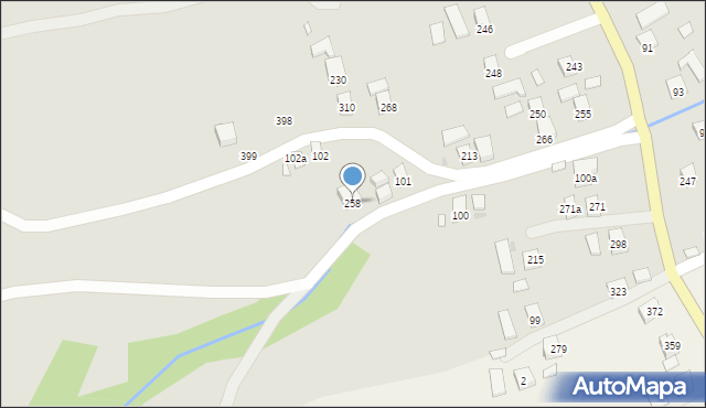 Grybów, Osiedle Biała Wyżna, 258, mapa Grybów