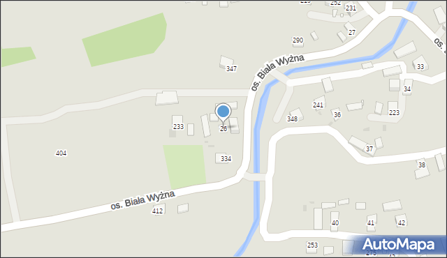 Grybów, Osiedle Biała Wyżna, 26, mapa Grybów