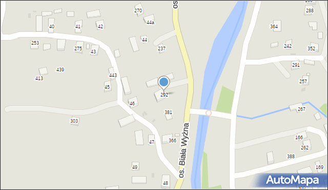 Grybów, Osiedle Biała Wyżna, 292, mapa Grybów