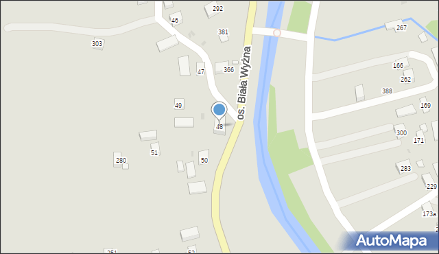 Grybów, Osiedle Biała Wyżna, 48, mapa Grybów