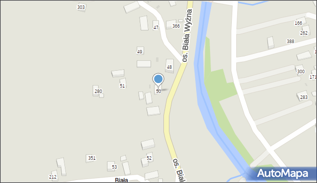 Grybów, Osiedle Biała Wyżna, 50, mapa Grybów