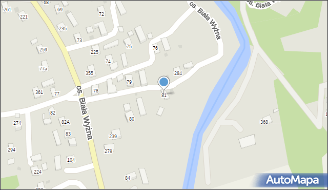 Grybów, Osiedle Biała Wyżna, 81, mapa Grybów