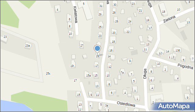 Grzybno, Osiedlowa, 19, mapa Grzybno