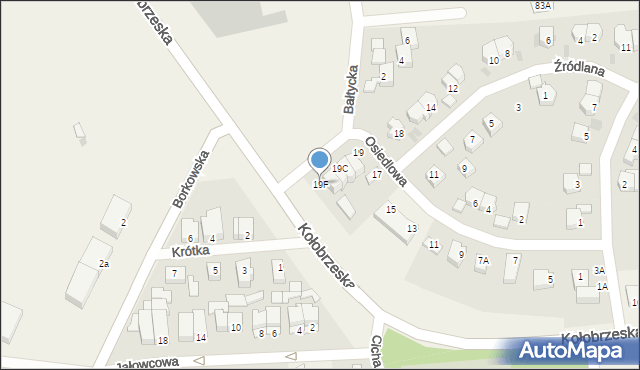 Grzybowo, Osiedlowa, 19F, mapa Grzybowo