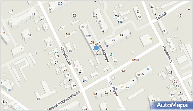 Gubin, Osiedle Plater Emilii, 10, mapa Gubin