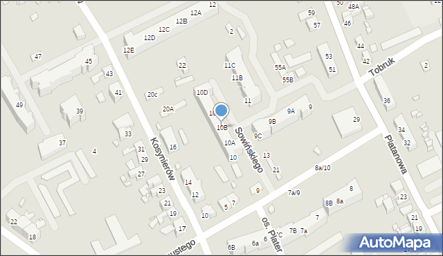 Gubin, Osiedle Plater Emilii, 10B, mapa Gubin