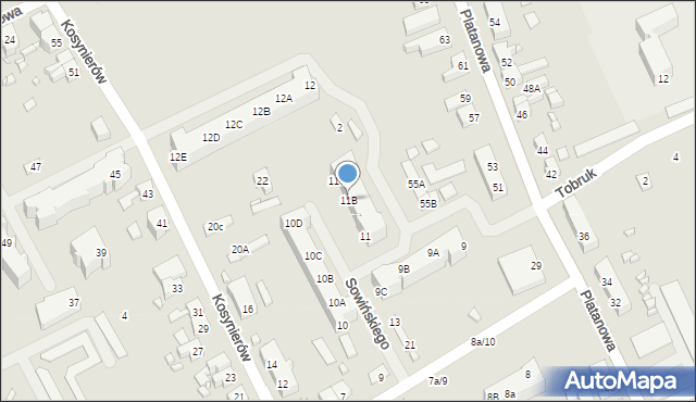 Gubin, Osiedle Plater Emilii, 11B, mapa Gubin
