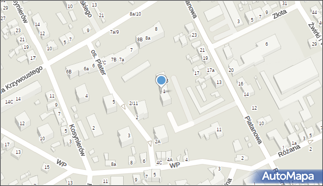 Gubin, Osiedle Plater Emilii, 1A, mapa Gubin