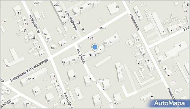 Gubin, Osiedle Plater Emilii, 7a, mapa Gubin