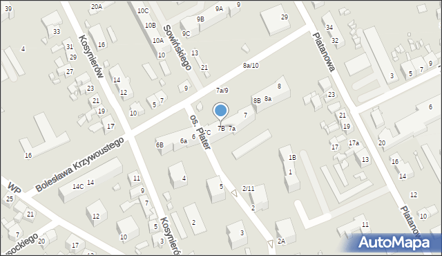 Gubin, Osiedle Plater Emilii, 7B, mapa Gubin