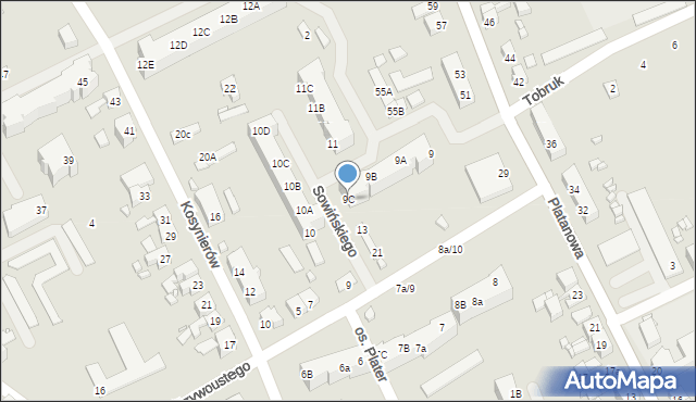 Gubin, Osiedle Plater Emilii, 9C, mapa Gubin