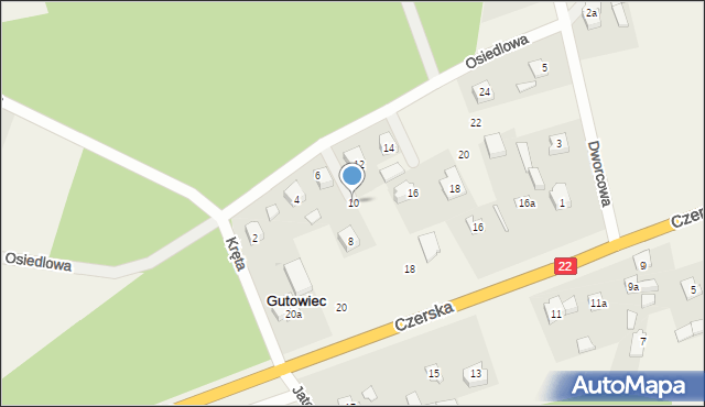 Gutowiec, Osiedlowa, 10, mapa Gutowiec