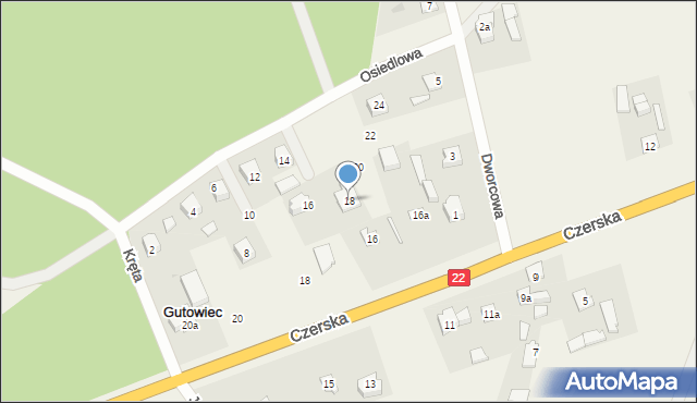 Gutowiec, Osiedlowa, 18, mapa Gutowiec