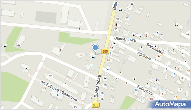 Hajnówka, Osiedle Fabryka Chemiczna, 22/1, mapa Hajnówka