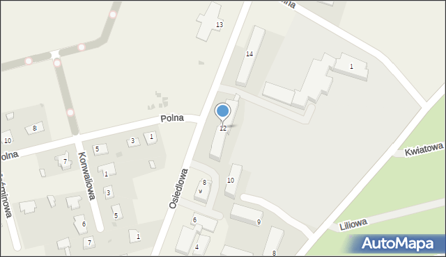 Hańsk Pierwszy, Osiedlowa, 12, mapa Hańsk Pierwszy