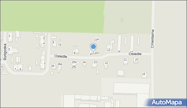 Ińsko, Osiedle, 11, mapa Ińsko