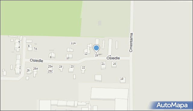 Ińsko, Osiedle, 14, mapa Ińsko
