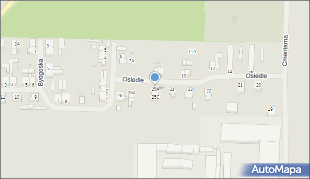 Ińsko, Osiedle, 25A, mapa Ińsko