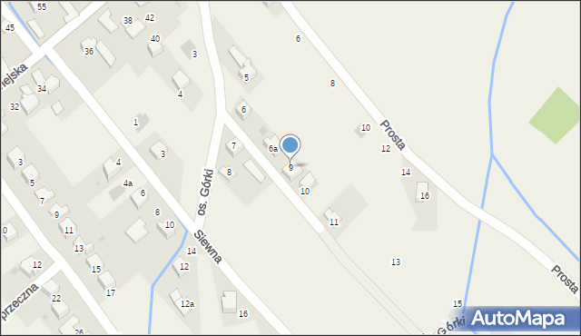 Inwałd, Osiedle Górki, 9, mapa Inwałd