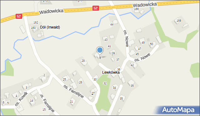 Inwałd, Osiedle Nowe, 8, mapa Inwałd