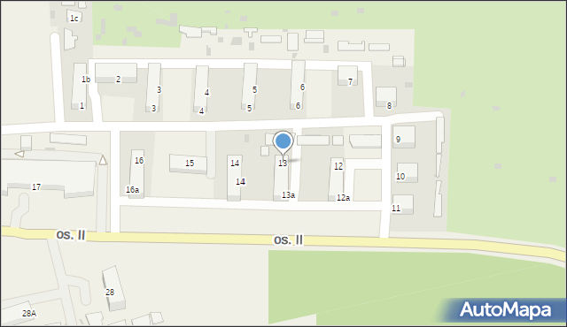 Iwiny, Osiedle II, 13, mapa Iwiny