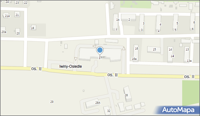 Iwiny, Osiedle II, 17, mapa Iwiny