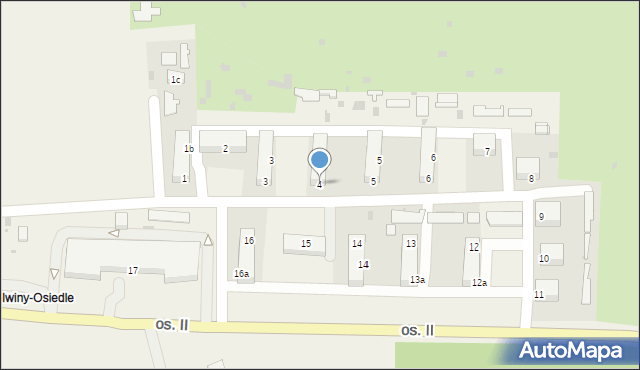 Iwiny, Osiedle II, 4, mapa Iwiny