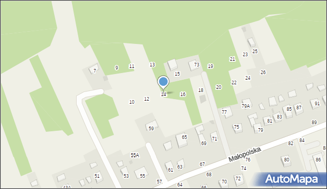 Jadowniki, Osiedle na Piaskach, 14, mapa Jadowniki