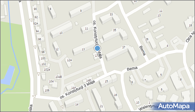 Jarocin, Osiedle Konstytucji 3 Maja, 13A, mapa Jarocin