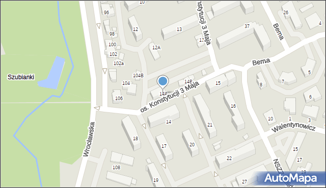 Jarocin, Osiedle Konstytucji 3 Maja, 14A, mapa Jarocin