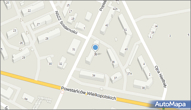 Jarocin, Osiedle Konstytucji 3 Maja, 35, mapa Jarocin