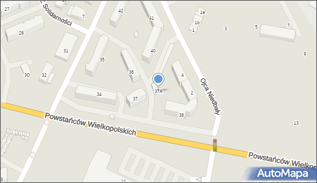 Jarocin, Osiedle Konstytucji 3 Maja, 37A, mapa Jarocin