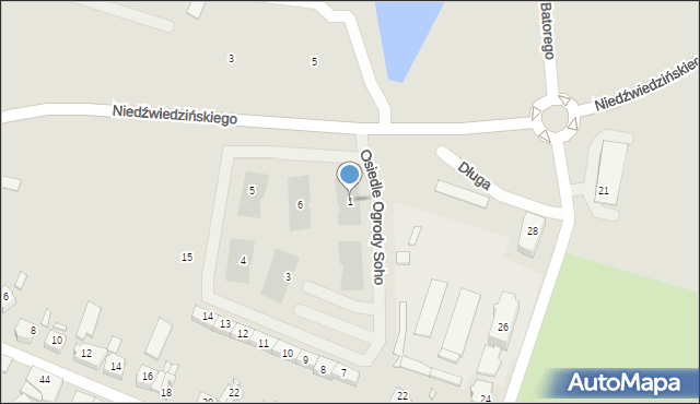 Jarocin, Osiedle Ogrody Soho, 1, mapa Jarocin