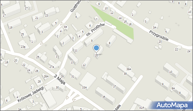 Jarosław, Osiedle Braci Prośbów, 10, mapa Jarosławia
