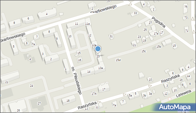 Jarosław, Osiedle Piłsudskiego Józefa, marsz., 13, mapa Jarosławia