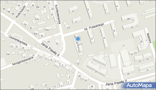 Jarosław, Osiedle Pułaskiego Kazimierza, gen., 12, mapa Jarosławia