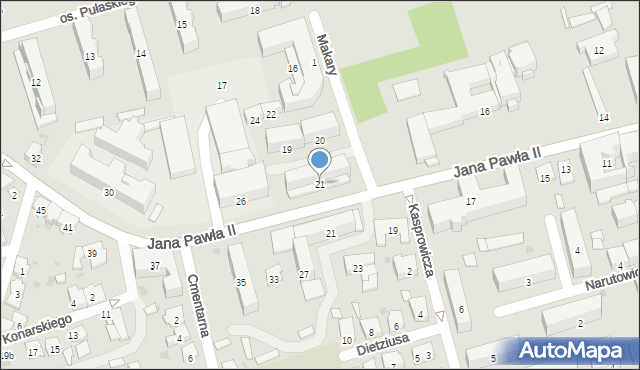 Jarosław, Osiedle Pułaskiego Kazimierza, gen., 21, mapa Jarosławia