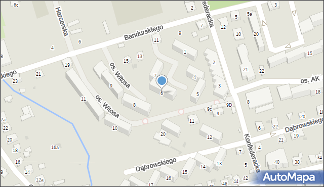 Jarosław, Osiedle Witosa Wincentego, 6, mapa Jarosławia
