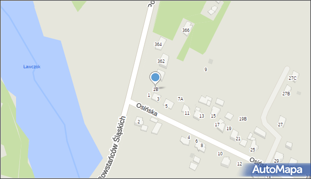 Jastrzębie-Zdrój, Osińska, 1B, mapa Jastrzębie-Zdrój