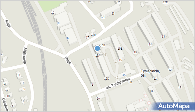 Jastrzębie-Zdrój, Osiedle Tysiąclecia, 15A, mapa Jastrzębie-Zdrój