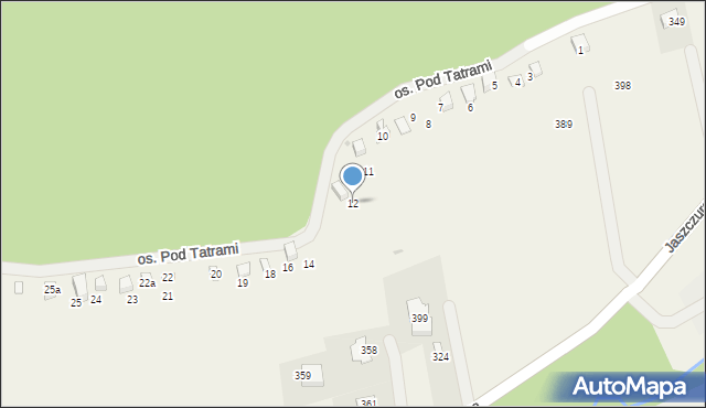 Jaszczurowa, Osiedle Pod Tatrami, 12, mapa Jaszczurowa
