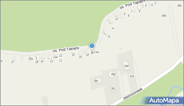 Jaszczurowa, Osiedle Pod Tatrami, 16, mapa Jaszczurowa