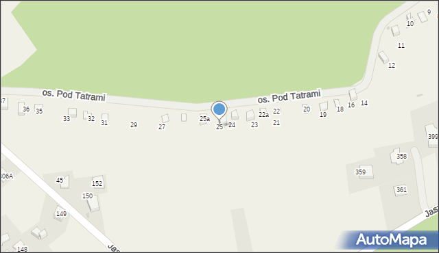 Jaszczurowa, Osiedle Pod Tatrami, 25, mapa Jaszczurowa