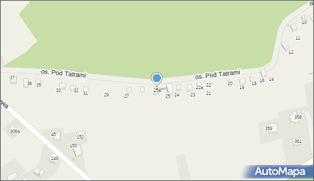 Jaszczurowa, Osiedle Pod Tatrami, 25a, mapa Jaszczurowa